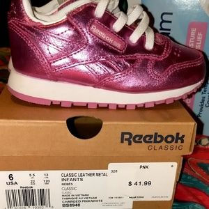 NIB Infant's Reebok Classic Leather Metal